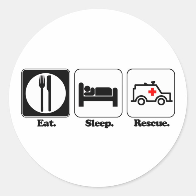 Sticker Rond secourt de sommeil (Devant)