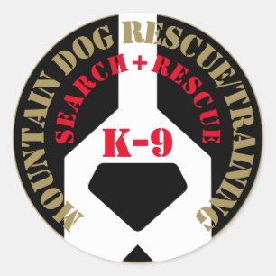 Sticker Rond Secourt/entraînement des chiens de montagne K-9