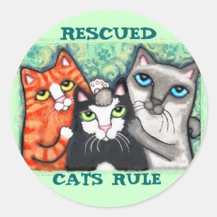 Sticker Rond Secouru / Hébergement Chat