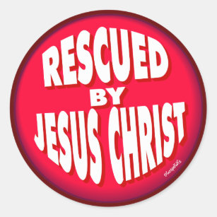 Sticker Rond Secouru par Jésus
