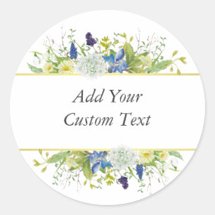 Sticker Rond Secret Garden Rustique Fleurs sauvages
