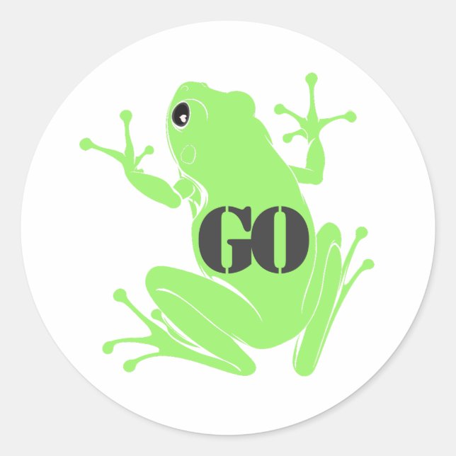 Sticker Rond Secret Heart "GO" Green Flying Frog Classic Round (Devant)