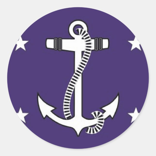 Sticker Rond Secrétaire de la Marine des États-Unis (Devant)