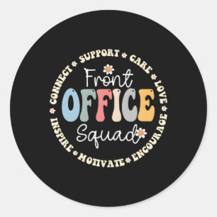 Sticker Rond Secrétaire de l'école Admin Appréciation Front Off