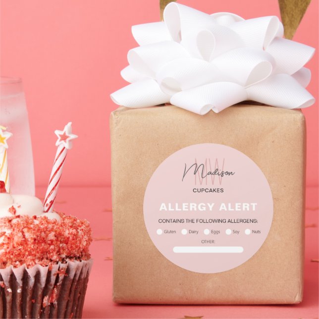 Sticker Rond Sécurité alimentaire Alerte allergique Boulangerie (Fête)