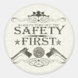 Sticker Rond Sécurité d'abord