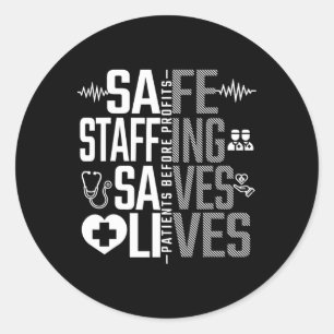 Sticker Rond Sécurité de la dotation Sauve des vies Infirmières