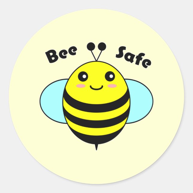Sticker Rond Sécurité des abeilles 1 (Devant)
