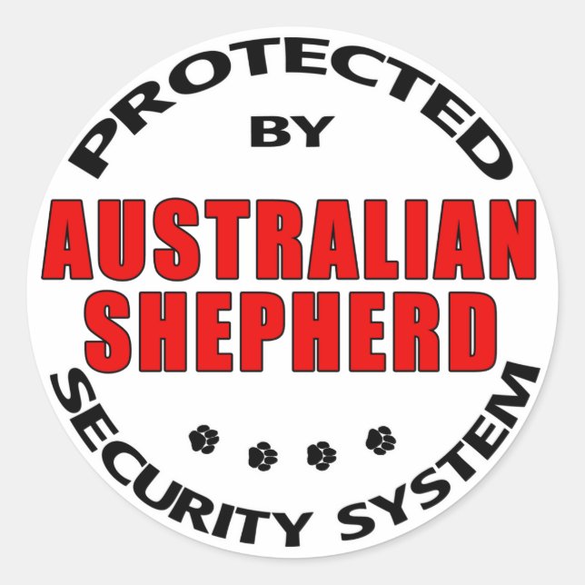 Sticker Rond Sécurité des bergers australiens (Devant)