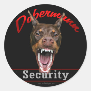 Sticker Rond Sécurité Doberman