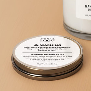 Sticker Rond Sécurité minimale des avertissements de chandelle