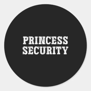 Sticker Rond Sécurité Princesse Garçons Papa Maman Vintage Bi