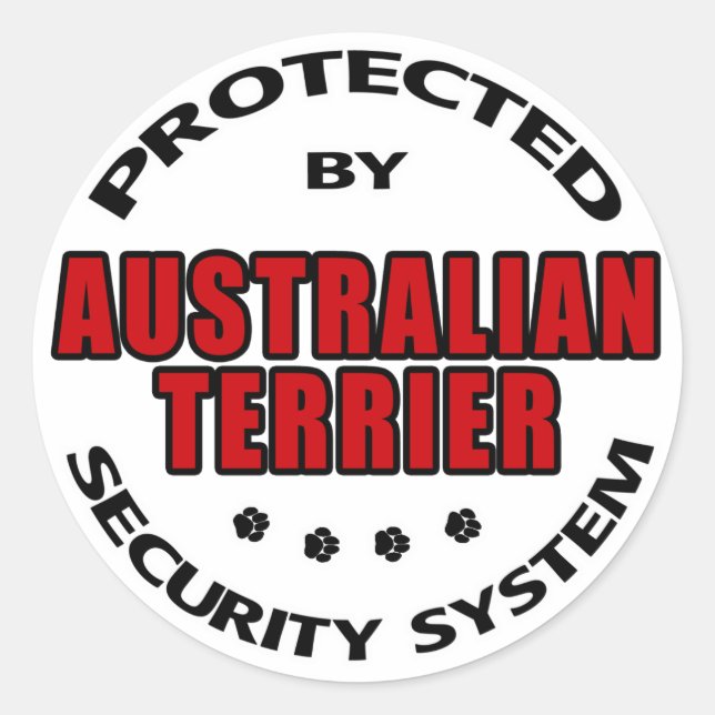 Sticker Rond Sécurité Terrier australien (Devant)