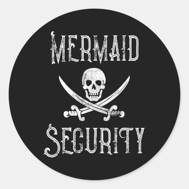 Sticker Rond Sécurité vintage des sirènes de pirates (Devant)