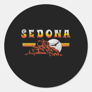 Sticker Rond Sedona Arizona Vintage Bell Rock Randonnée en détr