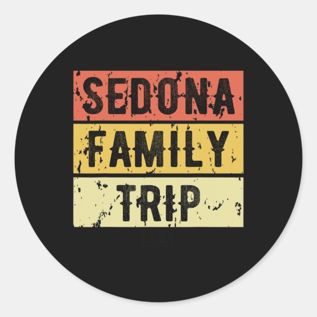 Sticker Rond Sedona Family Trip 2021 Fun Matching Arizona Vacat (Devant)