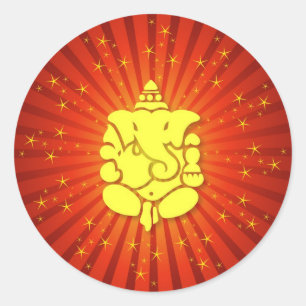 Sticker Rond Seigneur Ganesha de scintillement