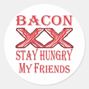 Sticker Rond Séjour de lard affamé mes amis