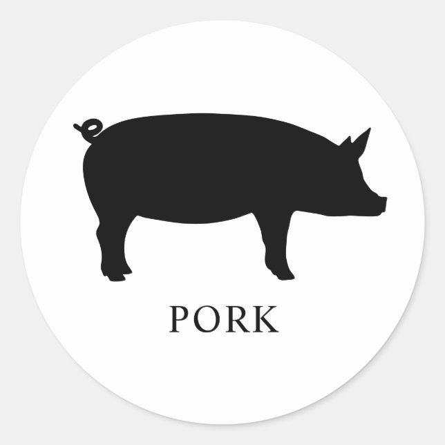 Sticker Rond Sélection de repas au porc (Devant)