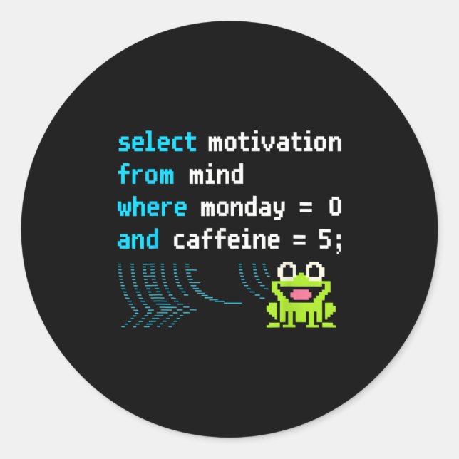 Sticker Rond Sélectionner la grenouille de motivation - Drôle P (Devant)