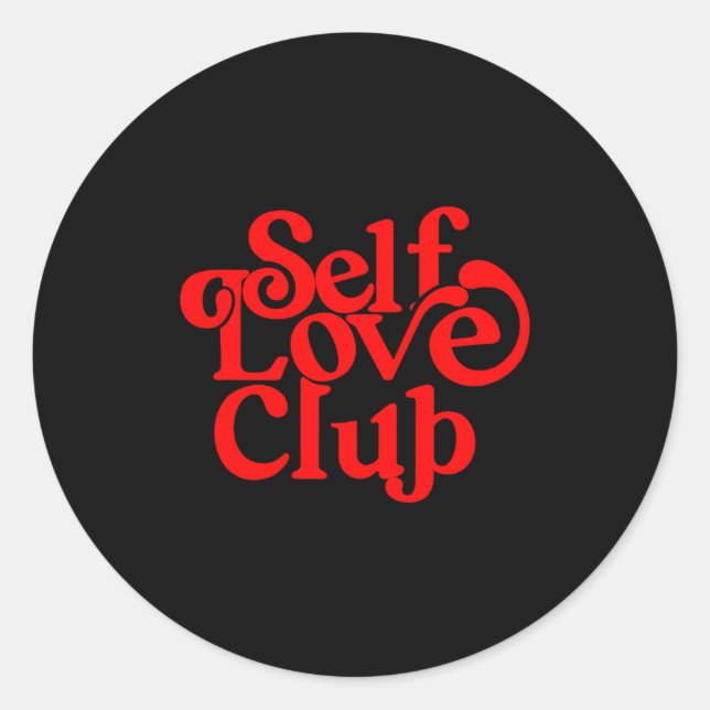 Sticker Rond Self Care Club Sitive Aesthetic Self Love Valentin (Devant)