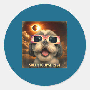 Sticker Rond Selfie Shih Tzu Femmes Hommes