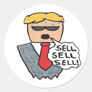 Sticker Rond Sell Sell Funny Stock Market Crash