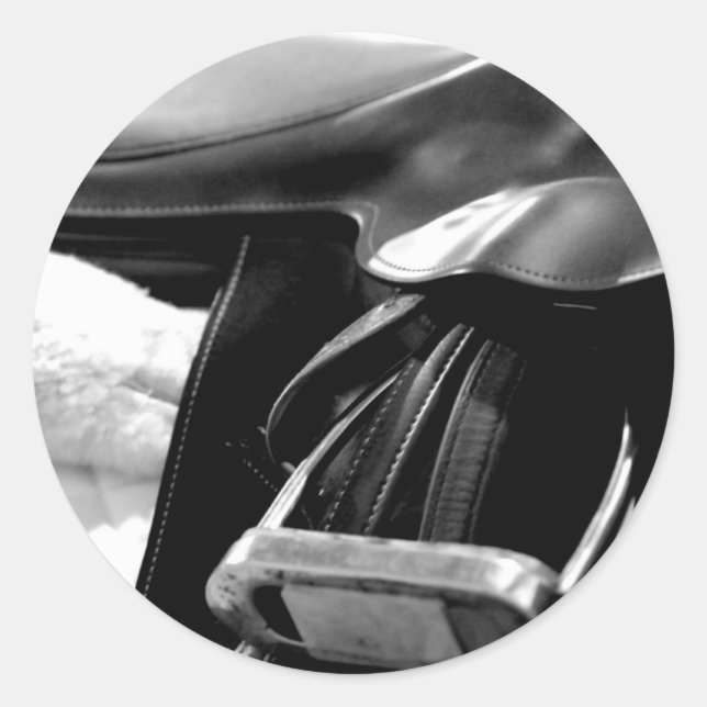 Sticker Rond Selle noire et blanche (Devant)