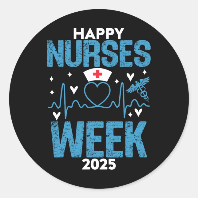 Sticker Rond Semaine d'appréciation des infirmières - Joyeuses  (Devant)