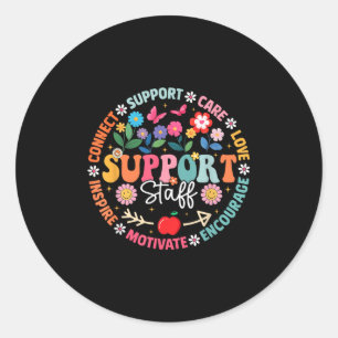 Sticker Rond Semaine d'appréciation du personnel de soutien flo