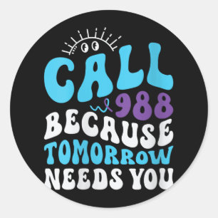 Sticker Rond Semaine de prévention du suicide 988 Soutien à la