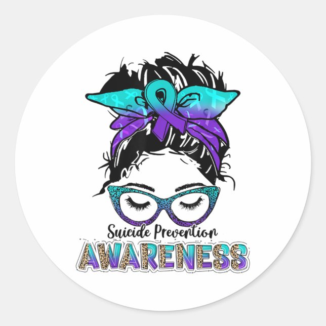 Sticker Rond Semaine de sensibilisation à la prévention du suic (Devant)