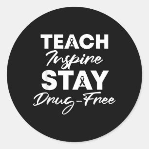 Sticker Rond Semaine du ruban rouge pour enseigner, inspirer et