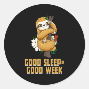Sticker Rond Semaine du sommeil Introduction Sloth Antisocial L
