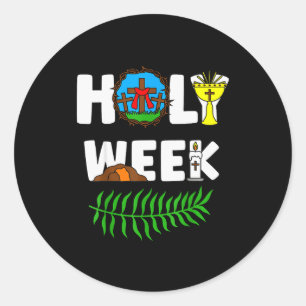 Sticker Rond Semaine Sainte dimanche des Rameaux jeudi saint ve