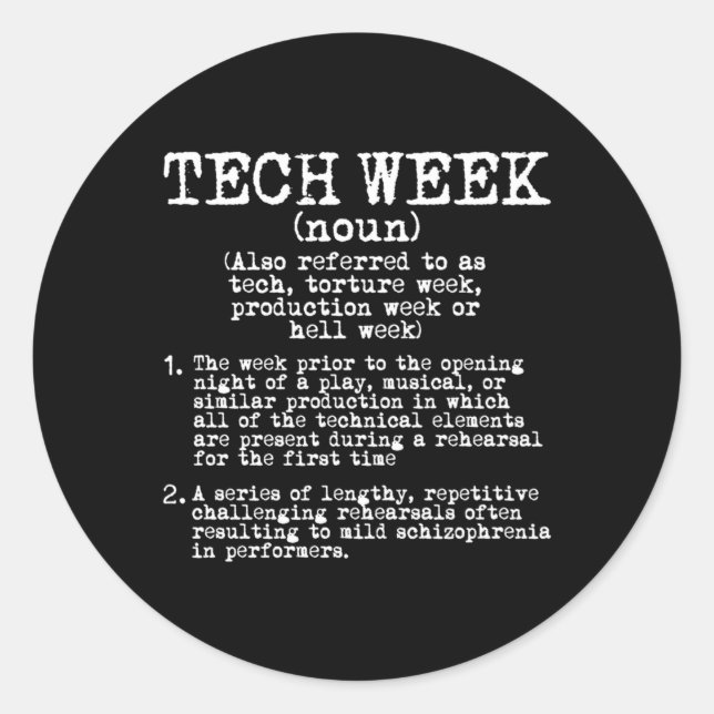 Sticker Rond Semaine technique - Répétition théâtrale (Devant)