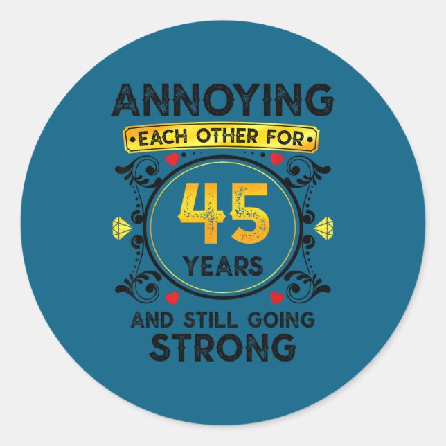 Sticker Rond S'embêter mutuellement 45 ans (Devant)