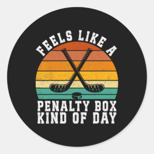Sticker Rond Semble être une journée en boîte de pénalité Hocke