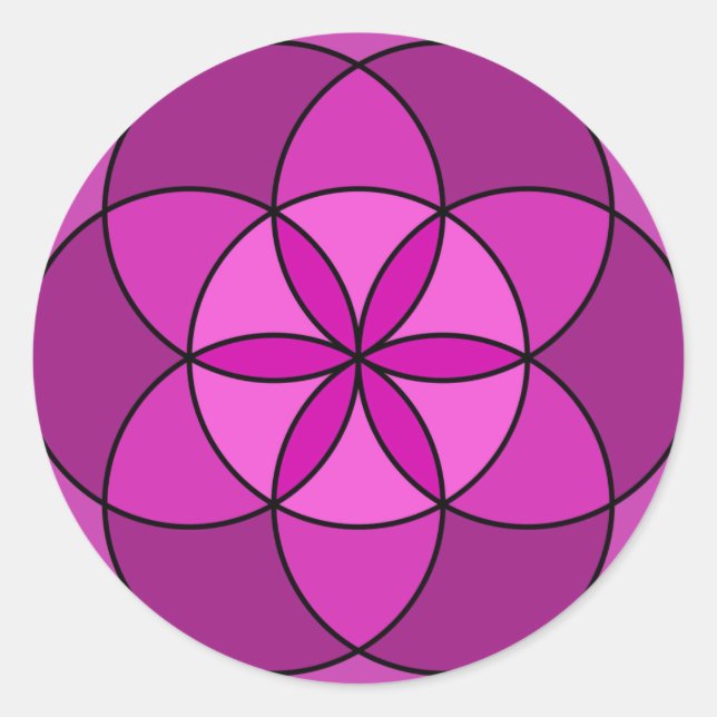 Sticker Rond Semence de vie Multi Violet (Devant)