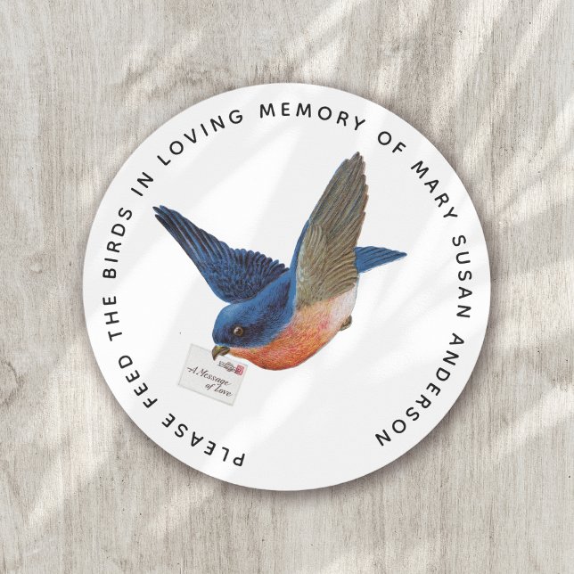 Sticker Rond Semence d'oiseaux dans la mémoire amoureuse funéra (Créateur téléchargé)