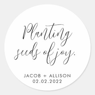 Sticker Rond Semer des graines de joie. graines