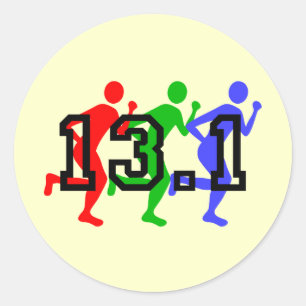 Sticker Rond Semi-marathon en marche