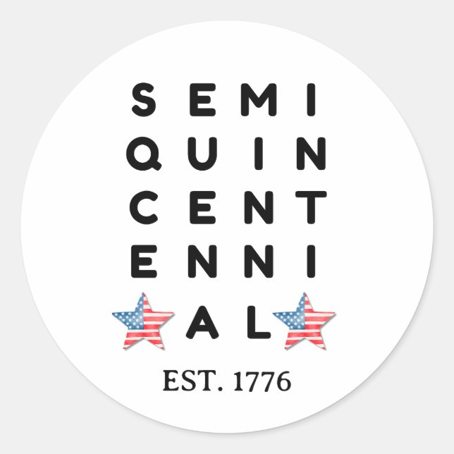 Sticker Rond Semi quincentennial 1776 2026 America 250th Year  (Devant)