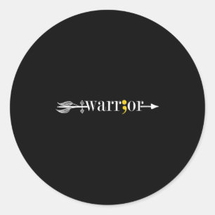 Sticker Rond Semicolon de la guerrière des femmes Mai
