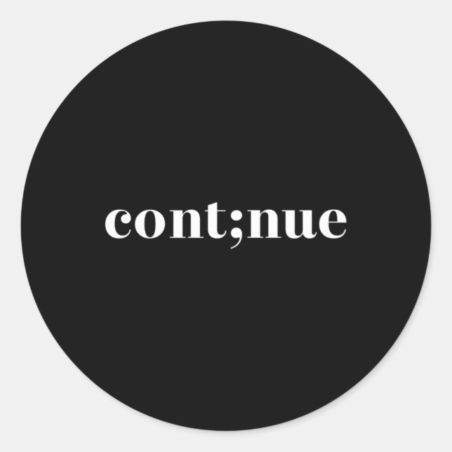 Sticker Rond Semicolon de la sensibilisation à la santé (Devant)