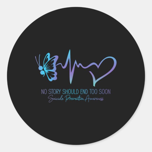 Sticker Rond Semicolon de sensibilisation à la prévention du su (Devant)