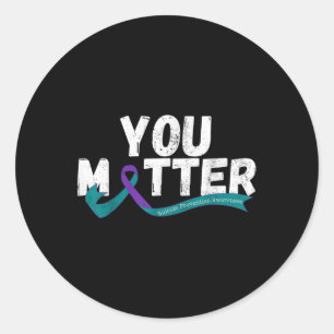 Sticker Rond Semicolon de sensibilisation à la prévention du su