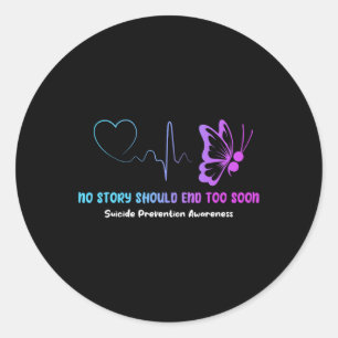 Sticker Rond Semicolon de sensibilisation à la prévention du su