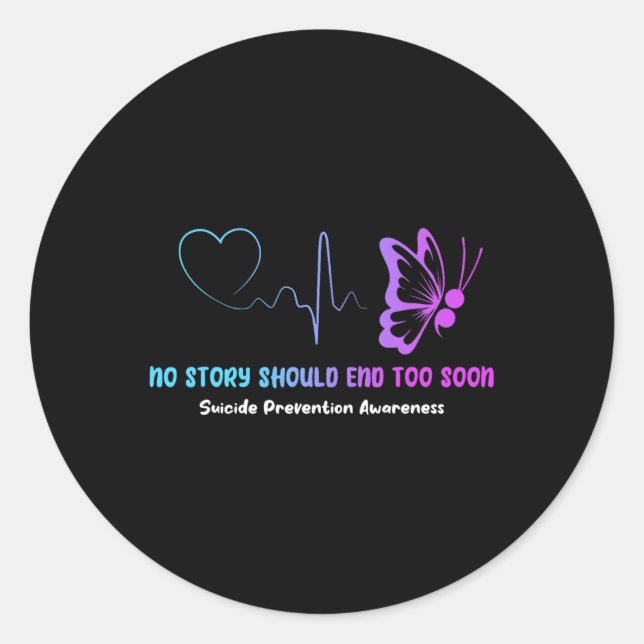 Sticker Rond Semicolon de sensibilisation à la prévention du su (Devant)