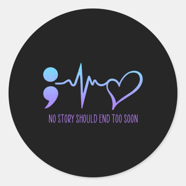 Sticker Rond Semicolon De Sensibilisation À La Prévention Du Su (Devant)